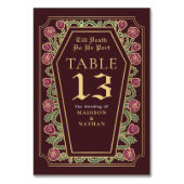 Bis zum Tod machen wir Teil Rose Rote Gotische Hoc Tischnummer (Rückseite)