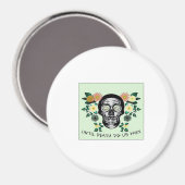 Bis zum Tod machen wir Teil, Schädel mit Blume kla Magnet (Vorderseite/Rückseite)