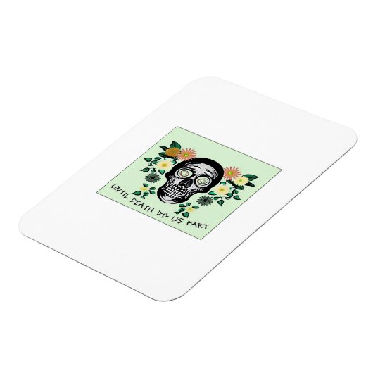 Bis zum Tod machen wir Teil, Schädel mit Blume kla Magnet (Linke Seite)