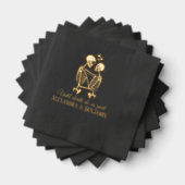 Bis zum Tod machen wir Teil Skeleton Couple Embrac Servietten Mit Folie (Insitu (Gestapelt))