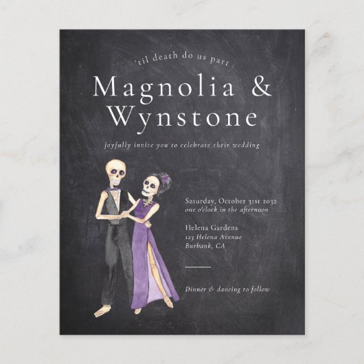 'bis zum Tod machen wir Teil Skeleton Hochzeit Ein (Vorderseite)