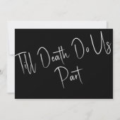 Bis zum Tod machen wir Teil Skelett Black Wedding Einladung (Rückseite)