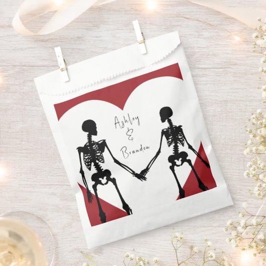 Bis zum Tod machen wir Teil Skelett Hochzeit Red Geschenktütchen (Ausgeschnitten)