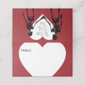 Bis zum Tod machen wir Teil Skelett Hochzeit Red Platzkarte (Außenseite Aufgefaltet)