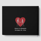 Bis zum Tod machen wir Teil Skelett Hochzeit Schwa Gästebuch (Rückseite)