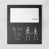 Bis zum Tod machen wir Teil Skelett Hochzeit Schwa Platzkarte (Außenseite Aufgefaltet)