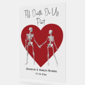 Bis zum Tod machen wir Teil Skelett Hochzeitroter Acrylschild (Winkel)