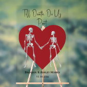 Bis zum Tod machen wir Teil Skelett Hochzeitroter Acrylschild (Neutral)