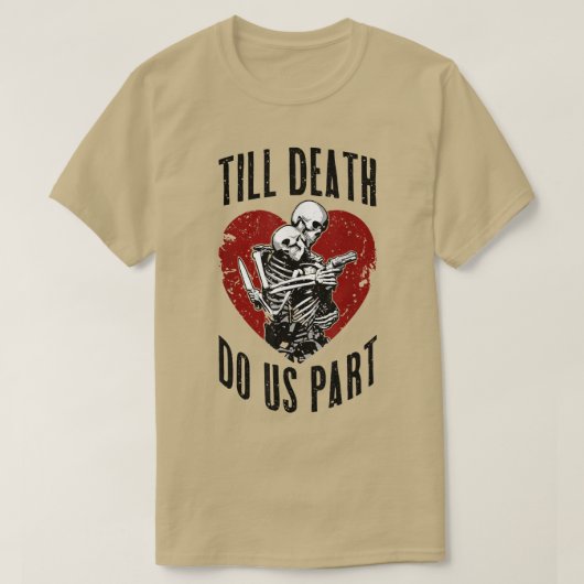 Bis zum Tod machen wir Teil Skelett Hochzeitscoupé T-Shirt (Design vorne)