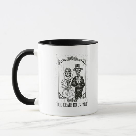 Bis zum Tod machen wir Teil Skelett Hochzeitscoupe Tasse (Links)