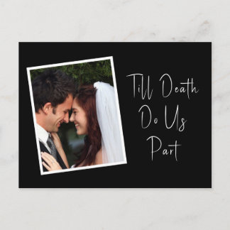 Bis zum Tod machen wir Teil Skelett Save the Date Postkarte