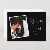 Bis zum Tod machen wir Teil Skelett Save the Date Postkarte (Vorne/Hinten)