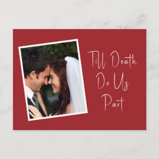 Bis zum Tod machen wir Teil Skelett Save the Date Postkarte