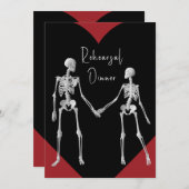 Bis zum Tod machen wir Teil Skelett Schwarze Probe Einladung (Vorne/Hinten)