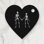 Bis zum Tod machen wir Teil Skelett weiß Geschenkanhänger (Rückseite)