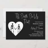Bis zum Tod machen wir Teil Skelett Weiße Probe Einladung (Vorderseite)