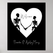 Bis zum Tod machen wir Teil Skelett Weiße Willkomm Poster (Vorne)