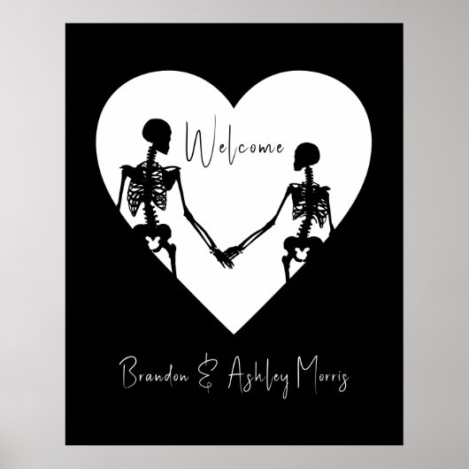 Bis zum Tod machen wir Teil Skelett Weiße Willkomm Poster (Vorne)