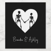 Bis zum Tod machen wir Teil Skelett Weißweinetiket Weinetikett (Einzelnes Label)