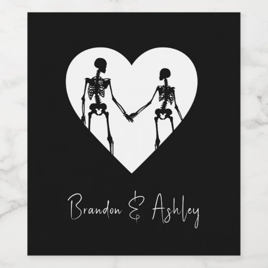 Bis zum Tod machen wir Teil Skelett Weißweinetiket Weinetikett (Einzelnes Label)