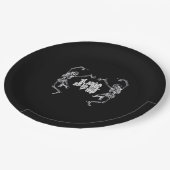 Bis zum Tod machen wir Teil Skelettdesign Pappteller (Schrägansicht)