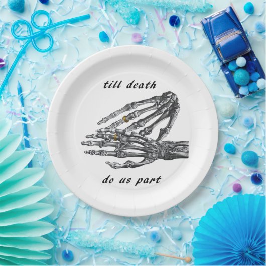Bis zum Tod machen wir Teil Skelettgriff (Cream)-K Pappteller (Party)