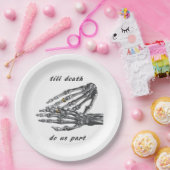 Bis zum Tod machen wir Teil Skelettgriff (Cream)-K Pappteller (Party)