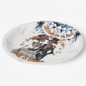 Bis zum Tod machen wir Teil Skelettketten Hallowee Pappteller (Schrägansicht)