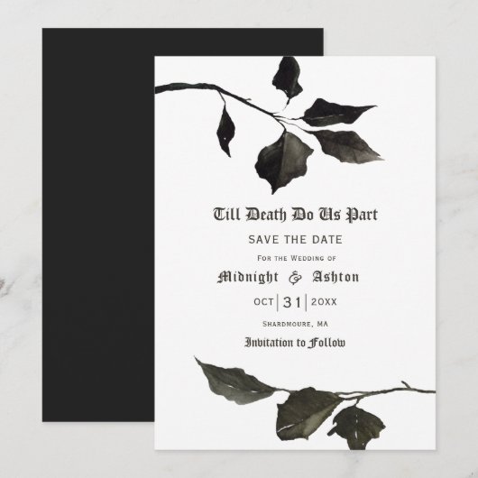 Bis zum Tod machen wir Teil Typografie Save the Da Date (Vorne/Hinten)