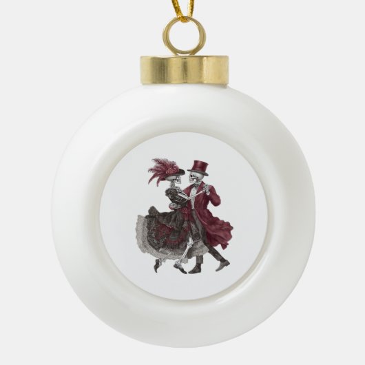 Bis zum Tod machen wir Teil - Viktorianisches Skel Keramik Kugel-Ornament (Vorderseite)