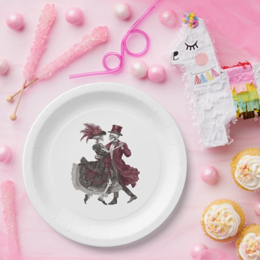 Bis zum Tod machen wir Teil - Viktorianisches Skel Pappteller (Party)