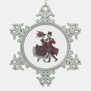 Bis zum Tod machen wir Teil - Viktorianisches Skel Schneeflocken Zinn-Ornament