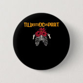 Bis zum Tod machen wir Teilskelett mit roten Blume Button (Vorderseite)