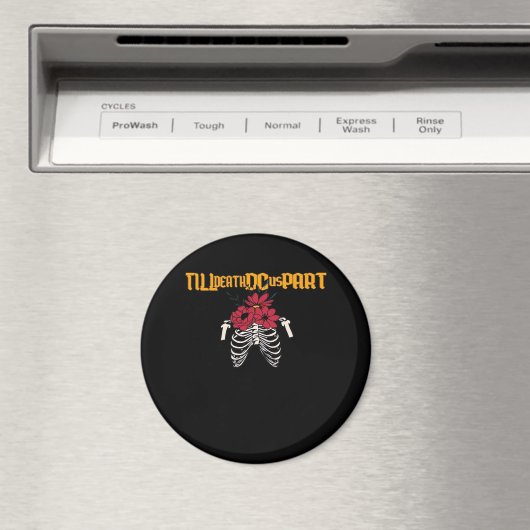 Bis zum Tod machen wir Teilskelett mit roten Blume Magnet (In Situ (Geschirrspüler))