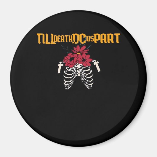 Bis zum Tod machen wir Teilskelett mit roten Blume Magnet (Vorne)