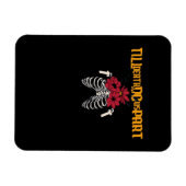 Bis zum Tod machen wir Teilskelett mit roten Blume Magnet (Horizontal)