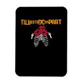 Bis zum Tod machen wir Teilskelett mit roten Blume Magnet (Vertikal)
