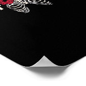 Bis zum Tod machen wir Teilskelett mit roten Blume Poster (Ecke)