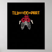 Bis zum Tod machen wir Teilskelett mit roten Blume Poster (Vorne)