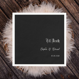 Bis zum Tod mit dem Namen gotische Schwarze Hochze Serviette