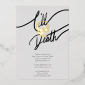 Bis zum Tod moderne Minimalistische Schädelfohlen  Folieneinladung (Vorderseite)