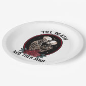 "Bis zum Tod Papier Teller (Schrägansicht)