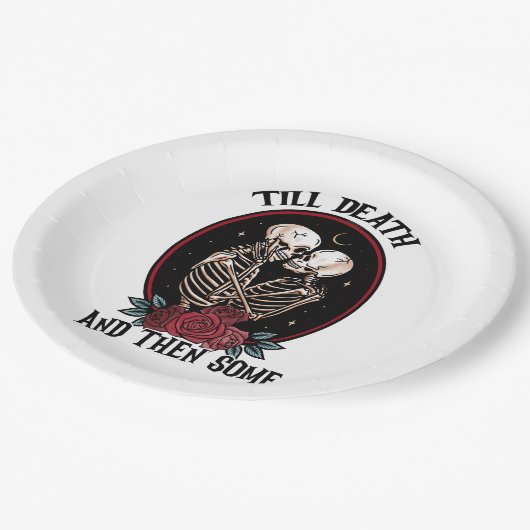 "Bis zum Tod Papier Teller (Schrägansicht)