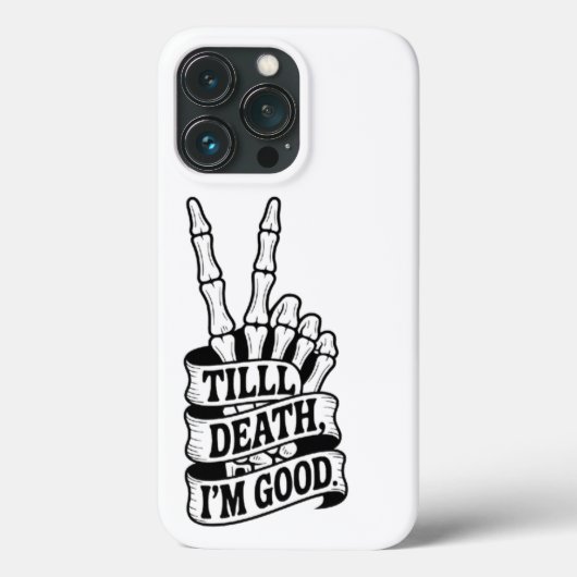 Bis zum Tod Peace Hand Skelett Case-Mate iPhone Hülle (Rückseite)