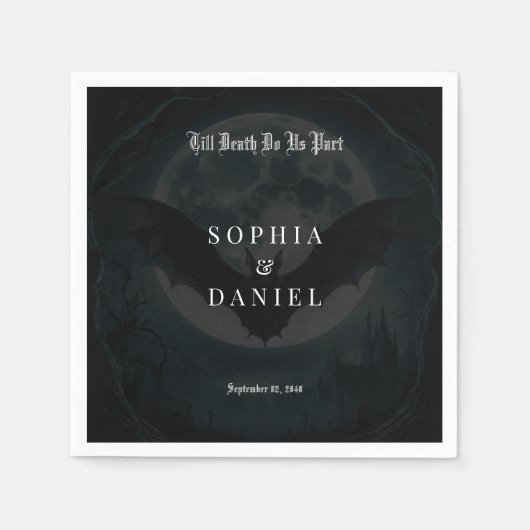 Bis zum Tod romantische Fledermäuse Mondlicht goti Serviette (Vorderseite)