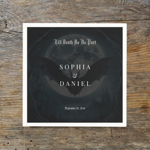 Bis zum Tod romantische Fledermäuse Mondlicht goti Serviette