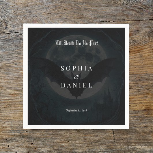 Bis zum Tod romantische Fledermäuse Mondlicht goti Serviette