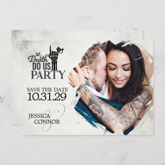 Bis zum Tod Save the Date Karte (Vorne/Hinten)