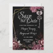 Bis zum Tod | Schwarz-Gotisches Elegant Save the D Date (Vorderseite)
