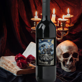 Bis zum Tod Skelett Van Gogh Gothic Hochzeitsgesch Weinetikett